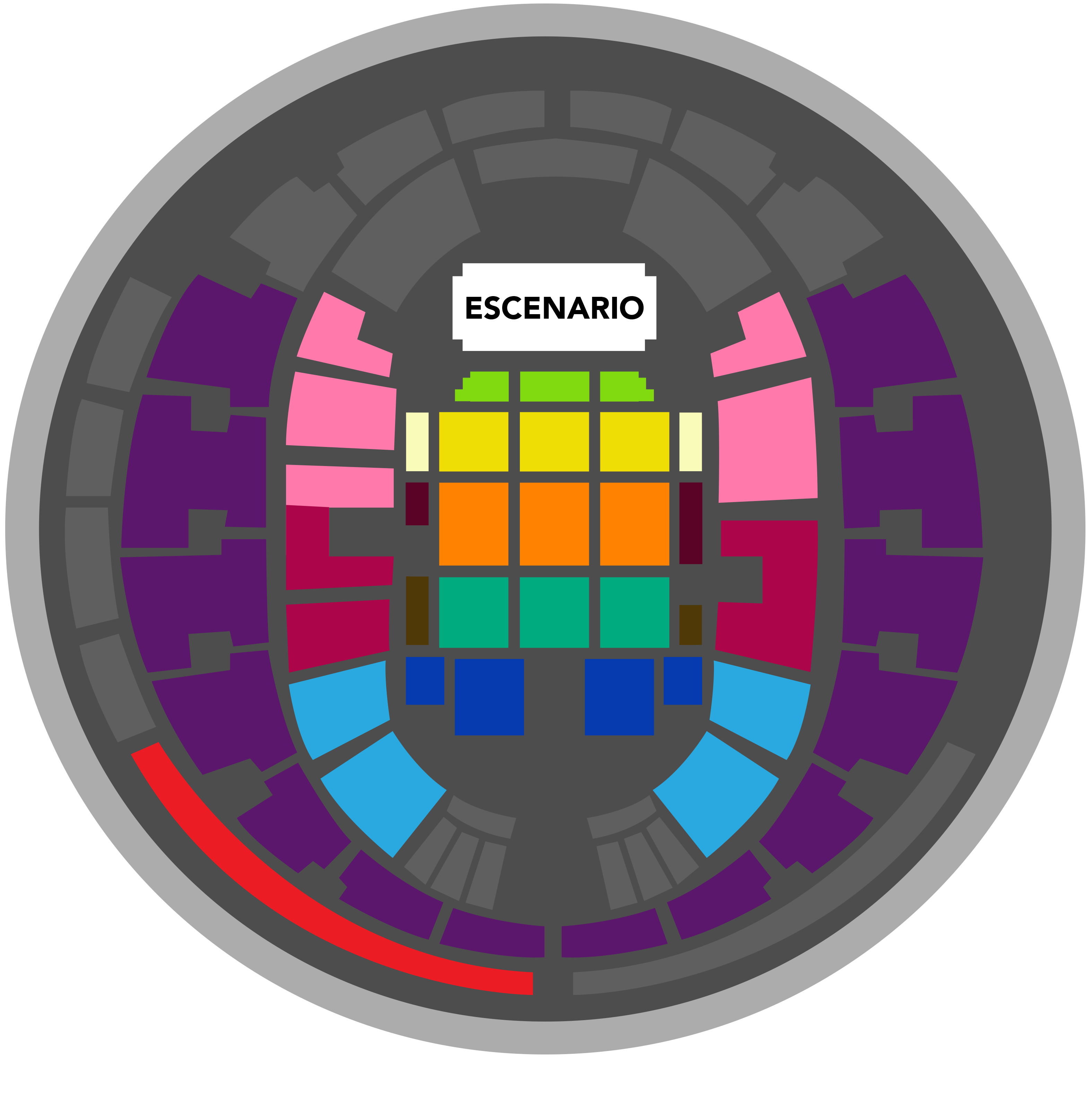 Movistar Arena - Mapa referencial sujeto a cambios