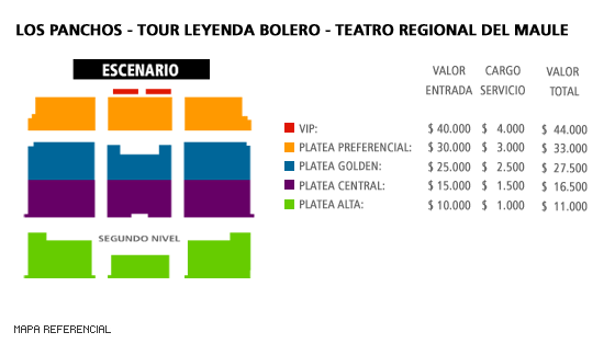 Mapa Los Panchos - Tour Leyenda Bolero - Teatro Regional del Maule