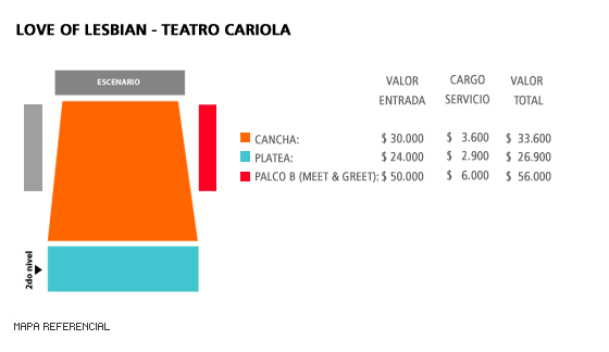 Mapa Love of Lesbian - Teatro Cariola