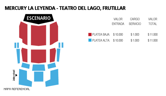 Mapa Mercury La Leyenda - Teatro del Lago, Frutillar