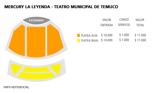 Mapa Mercury La Leyenda - Teatro Municipal de Temuco