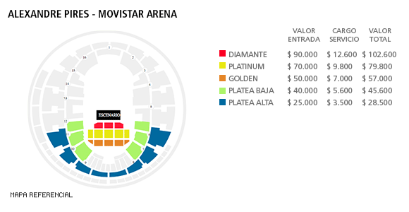 Mapa Alexandre Pires - Movistar Arena