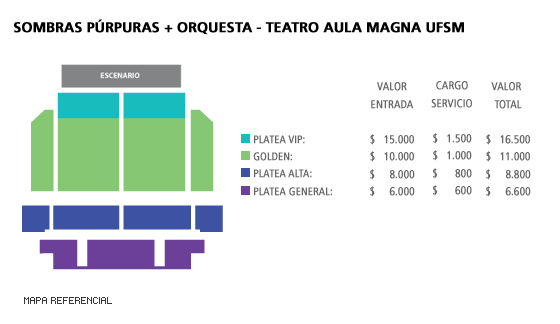 Mapa Sombras Púrpuras + Orquesta - Teatro Aula Magna UFSM
