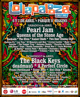 Afiche Lollapalooza 2013