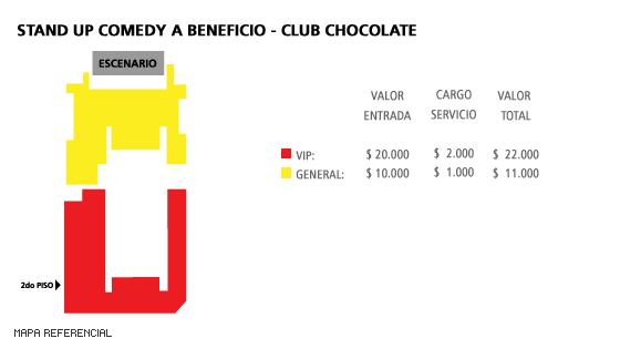 Mapa Stand Up Comedy a Beneficio - Club Chocolate