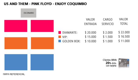Mapa Us and Them - Pink Floyd